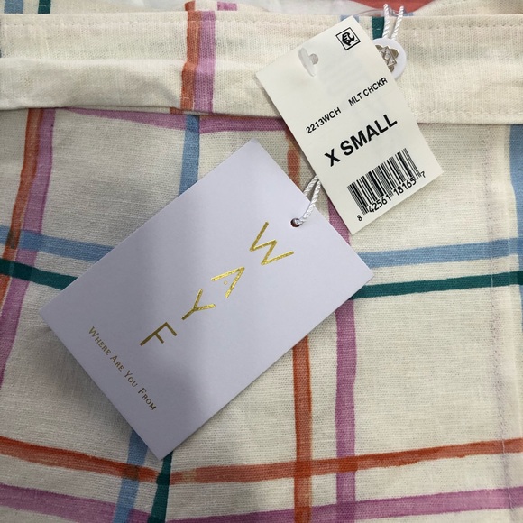 WAYF Matera Check Print High-Waist Shorts Size XS - Picture 3 of 4